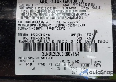 2012 Lincoln Mkz Hybrid z USA, uszkodzony, nr VIN 3LNDL2L30CR802154